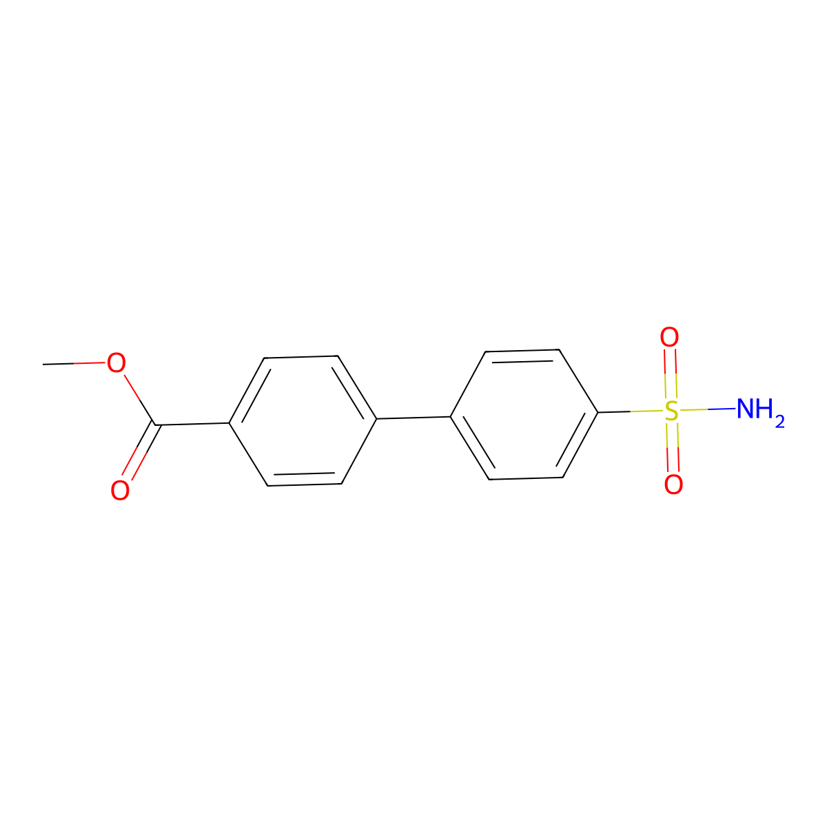 Methyl 4'-sulfamoyl[1,1'-biphenyl]-4-carboxylate molecular structure, CAS 1820709-22-5