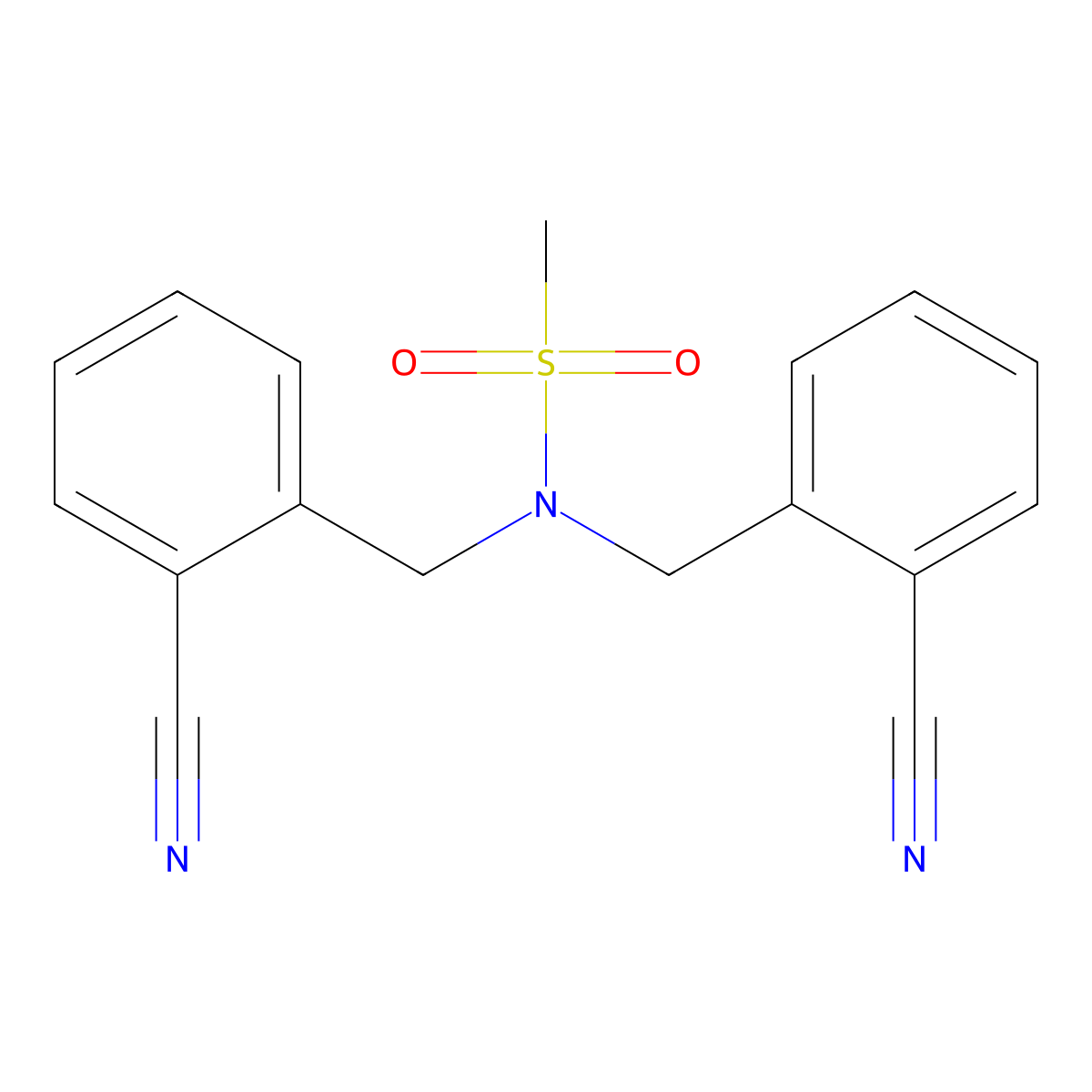 N,N-Bis(2-cyanobenzyl)methanesulfonamide molecular structure, CAS 1820710-63-1