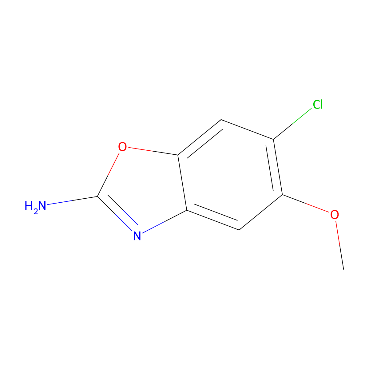 6-Chloro-5-methoxy-1,3-benzoxazol-2-amine molecular structure, CAS 1820710-85-7