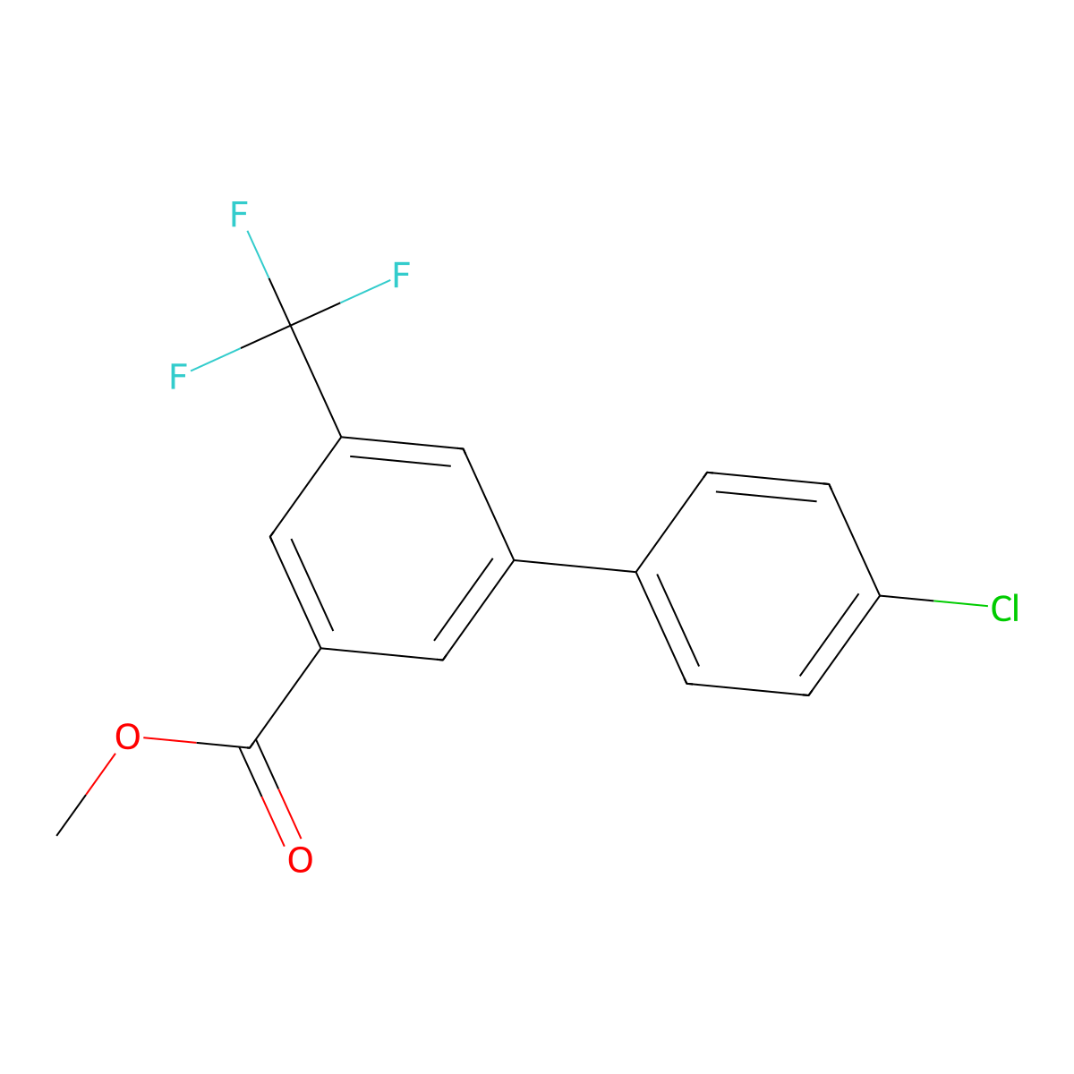 Methyl 3-(4-chlorophenyl)-5-(trifluoromethyl)benzoate molecular structure, CAS 1820710-89-1