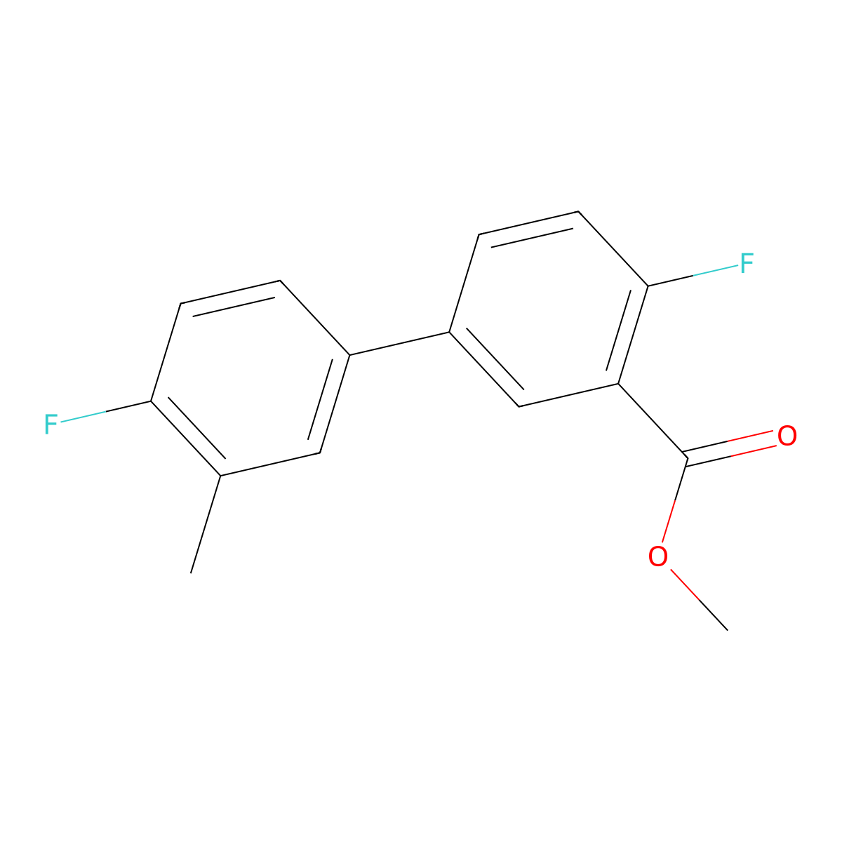 Methyl 2-fluoro-5-(4-fluoro-3-methylphenyl)benzoate molecular structure, CAS 1820710-98-2