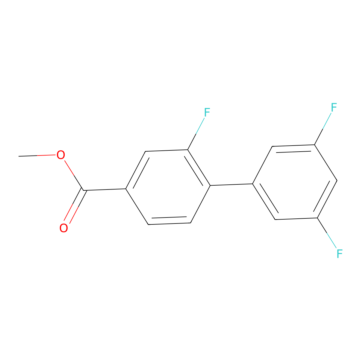 Methyl 4-(3,5-difluorophenyl)-3-fluorobenzoate molecular structure, CAS 1820711-01-0