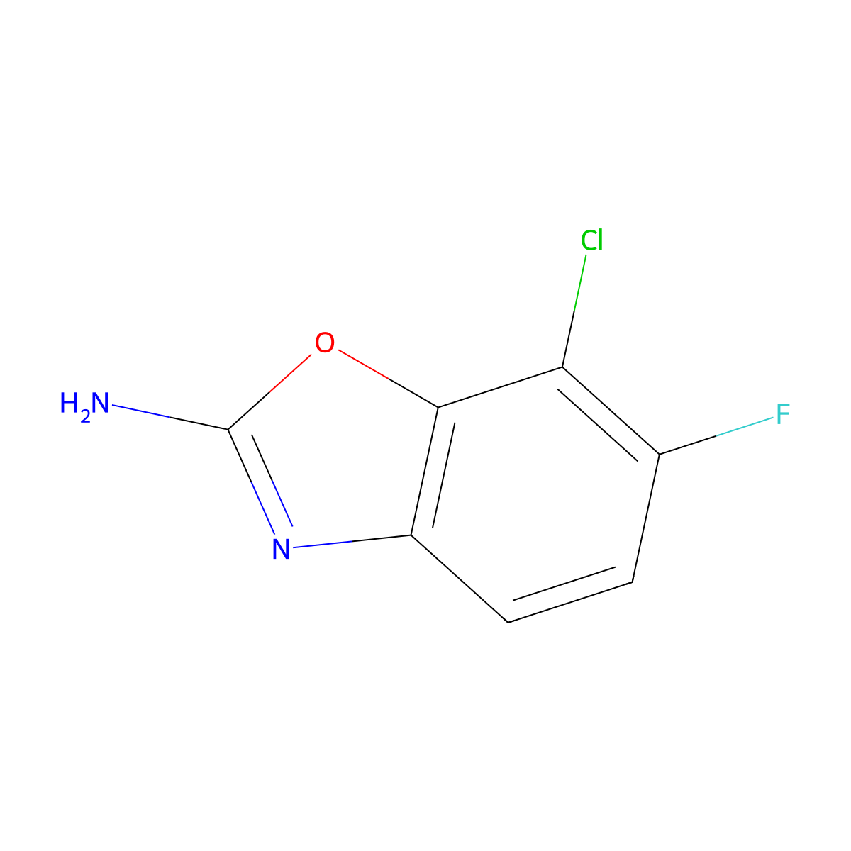 7-Chloro-6-fluoro-1,3-benzoxazol-2-amine molecular structure, CAS 1820711-05-4