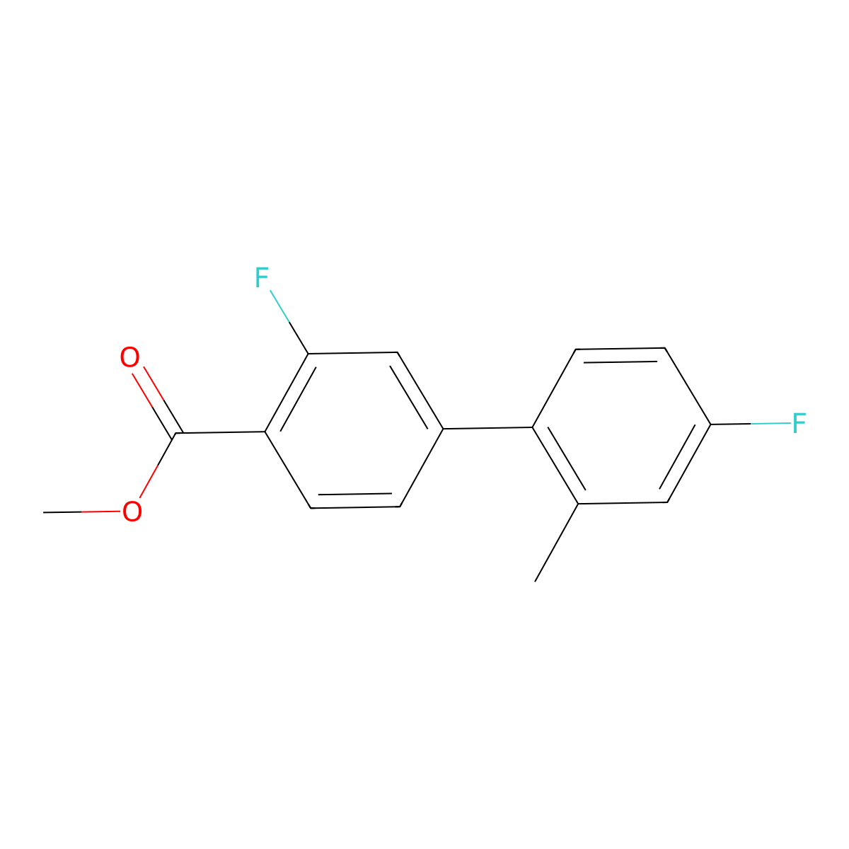 Methyl 2-fluoro-4-(4-fluoro-2-methylphenyl)benzoate molecular structure, CAS 1820711-07-6
