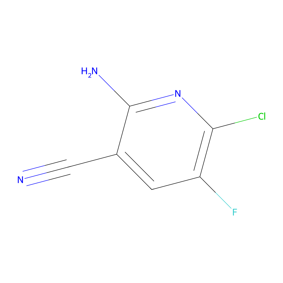 2-Amino-6-chloro-5-fluoronicotinonitrile molecular structure, CAS 1820711-14-5