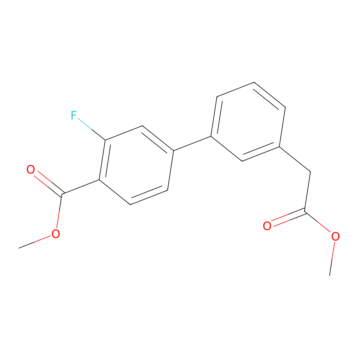 Methyl 2-fluoro-4-[3-(2-methoxy-2-oxoethyl)phenyl]benzoate molecular structure, CAS 1820711-15-6
