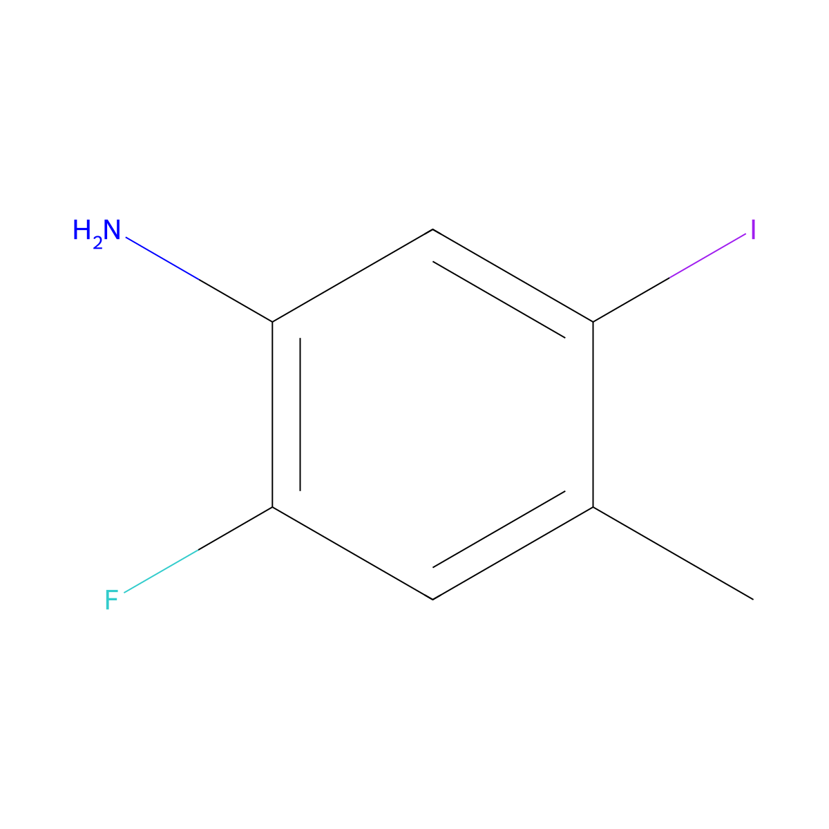 2-Fluoro-5-iodo-4-methylaniline molecular structure, CAS 1820711-20-3