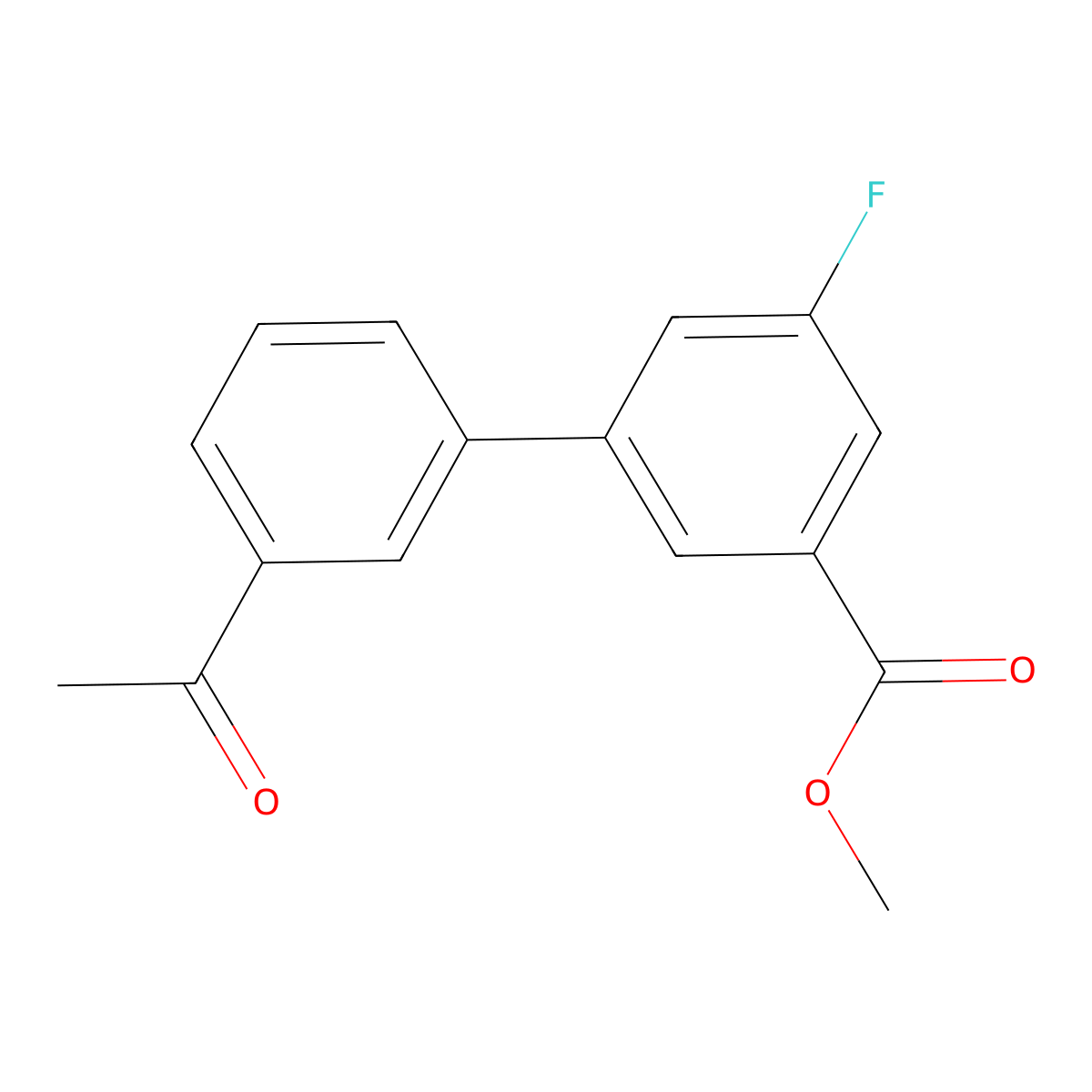 Methyl 3-(3-acetylphenyl)-5-fluorobenzoate molecular structure, CAS 1820711-23-6