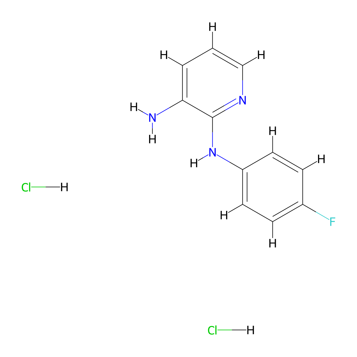 N2-(4-fluorophenyl)pyridine-2,3-diamine dihydrochloride molecular structure, CAS 1820711-57-6