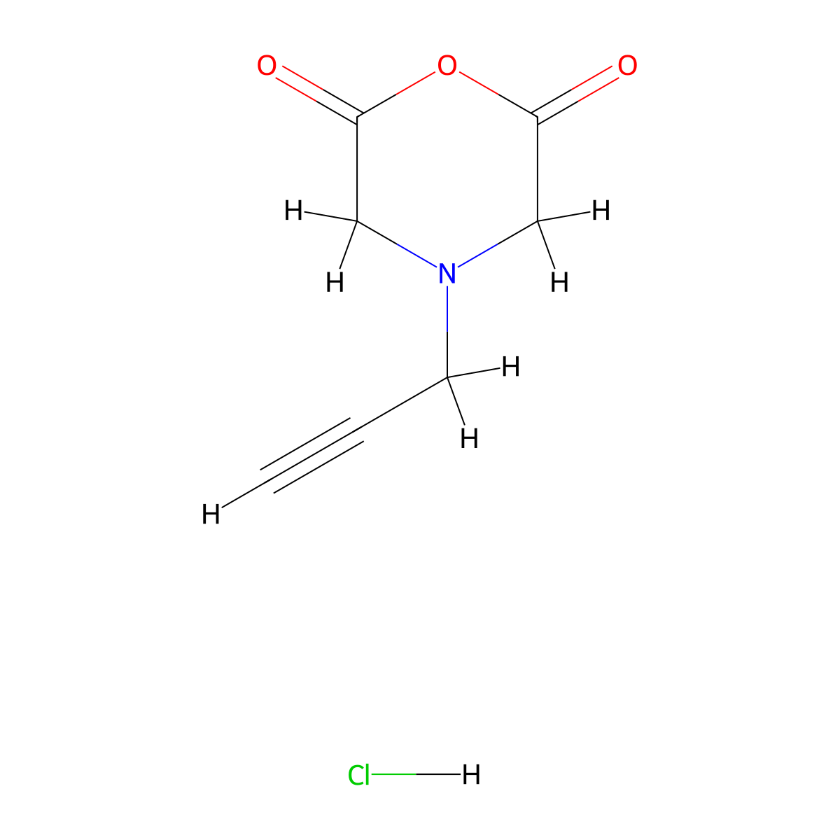 4-(Prop-2-yn-1-yl)morpholine-2,6-dione hydrochloride molecular structure, CAS 1820711-62-3