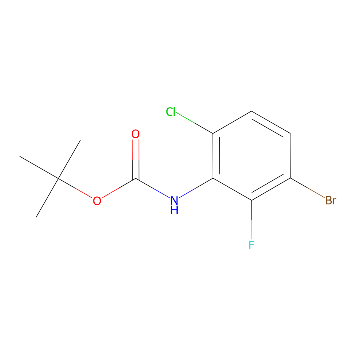 3-Bromo-6-chloro-2-fluoroaniline, n-boc protected molecular structure, CAS 1820711-67-8