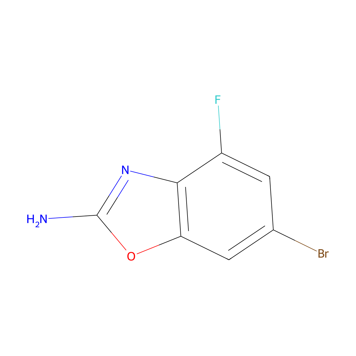 6-Bromo-4-fluoro-1,3-benzoxazol-2-amine molecular structure, CAS 1820711-90-7