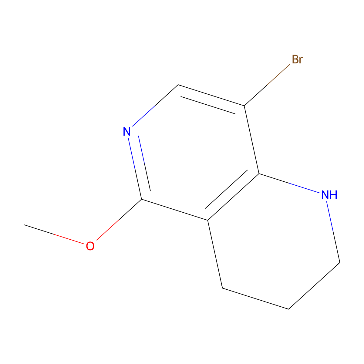 8-Bromo-5-methoxy-1,2,3,4-tetrahydro-1,6-naphthyridine molecular structure, CAS 1820711-91-8