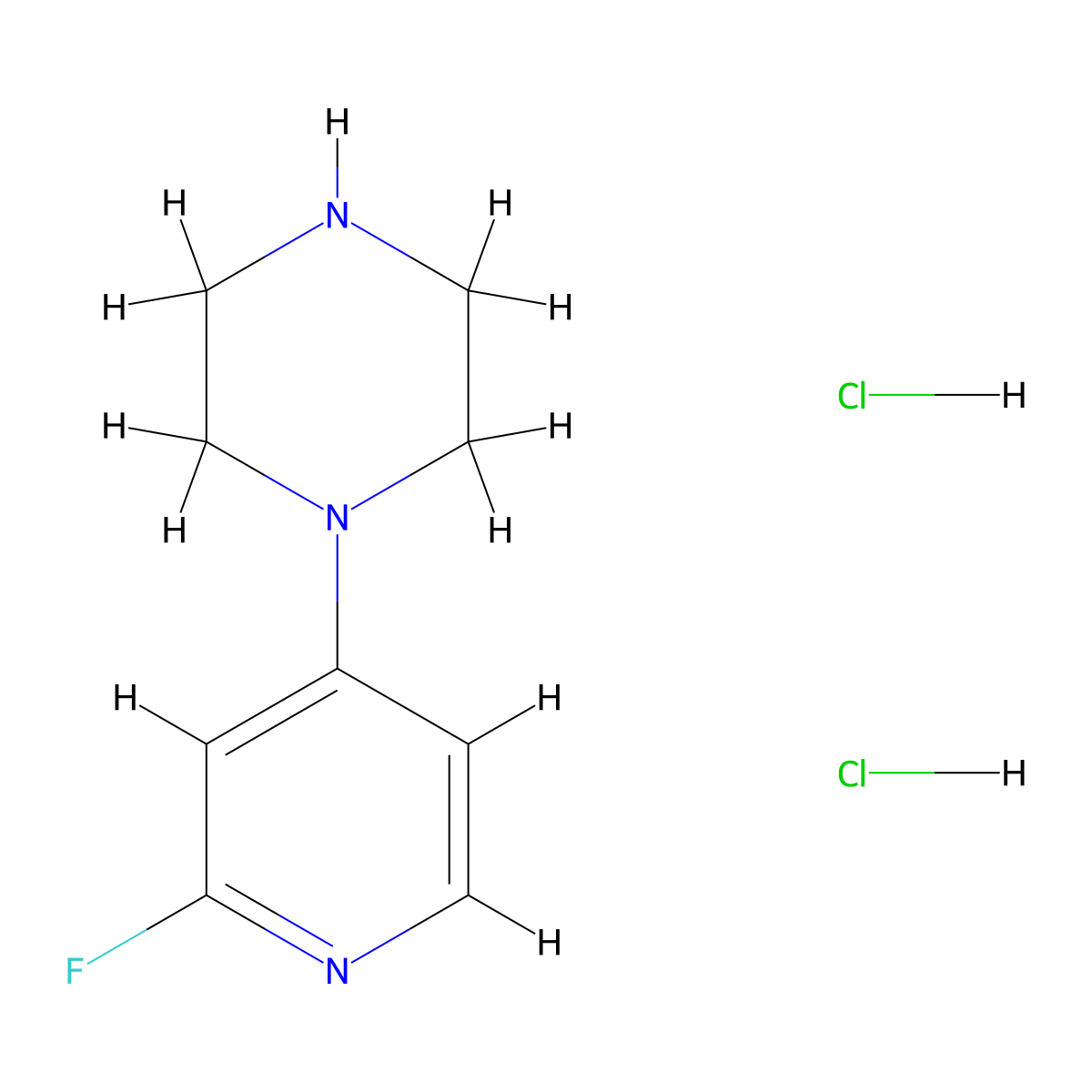 1-(2-Fluoropyridin-4-yl)piperazine dihydrochloride molecular structure, CAS 1820711-96-3