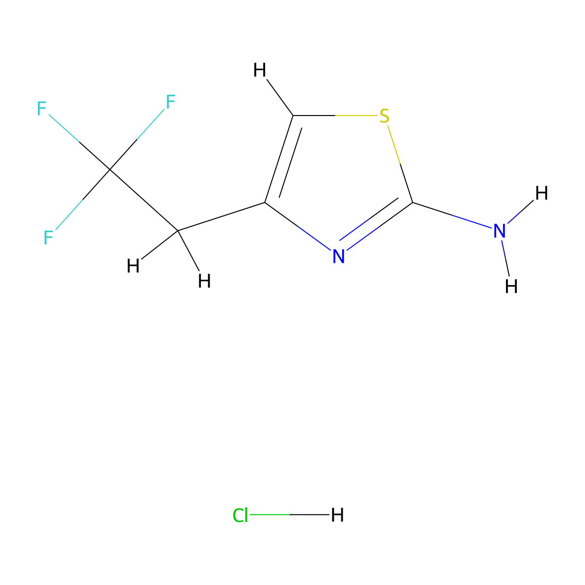 4-(2,2,2-Trifluoroethyl)-1,3-thiazol-2-amine hydrochloride molecular structure, CAS 1820712-13-7