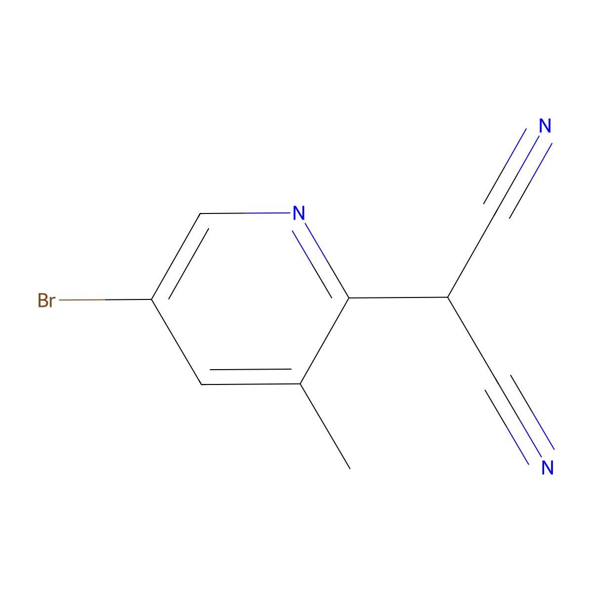2-(5-Bromo-3-methylpyridin-2-yl)malononitrile molecular structure, CAS 1820712-23-9
