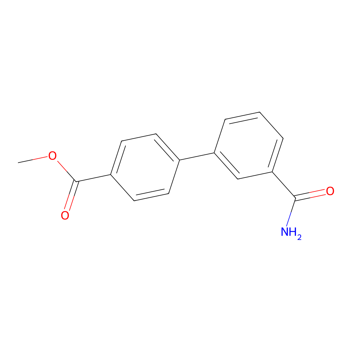 Methyl 4-(3-carbamoylphenyl)benzoate molecular structure, CAS 1820712-41-1