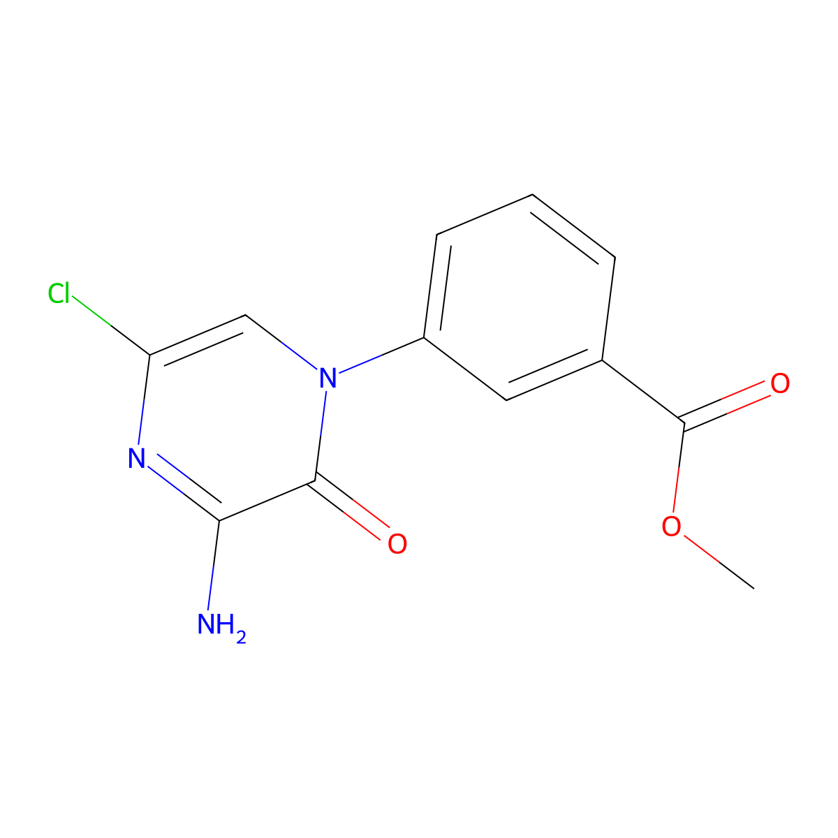 3-(3-Amino-5-chloro-2-oxo-2H-pyrazin-1-yl)-benzoic acid methyl ester molecular structure, CAS 1820712-46-6