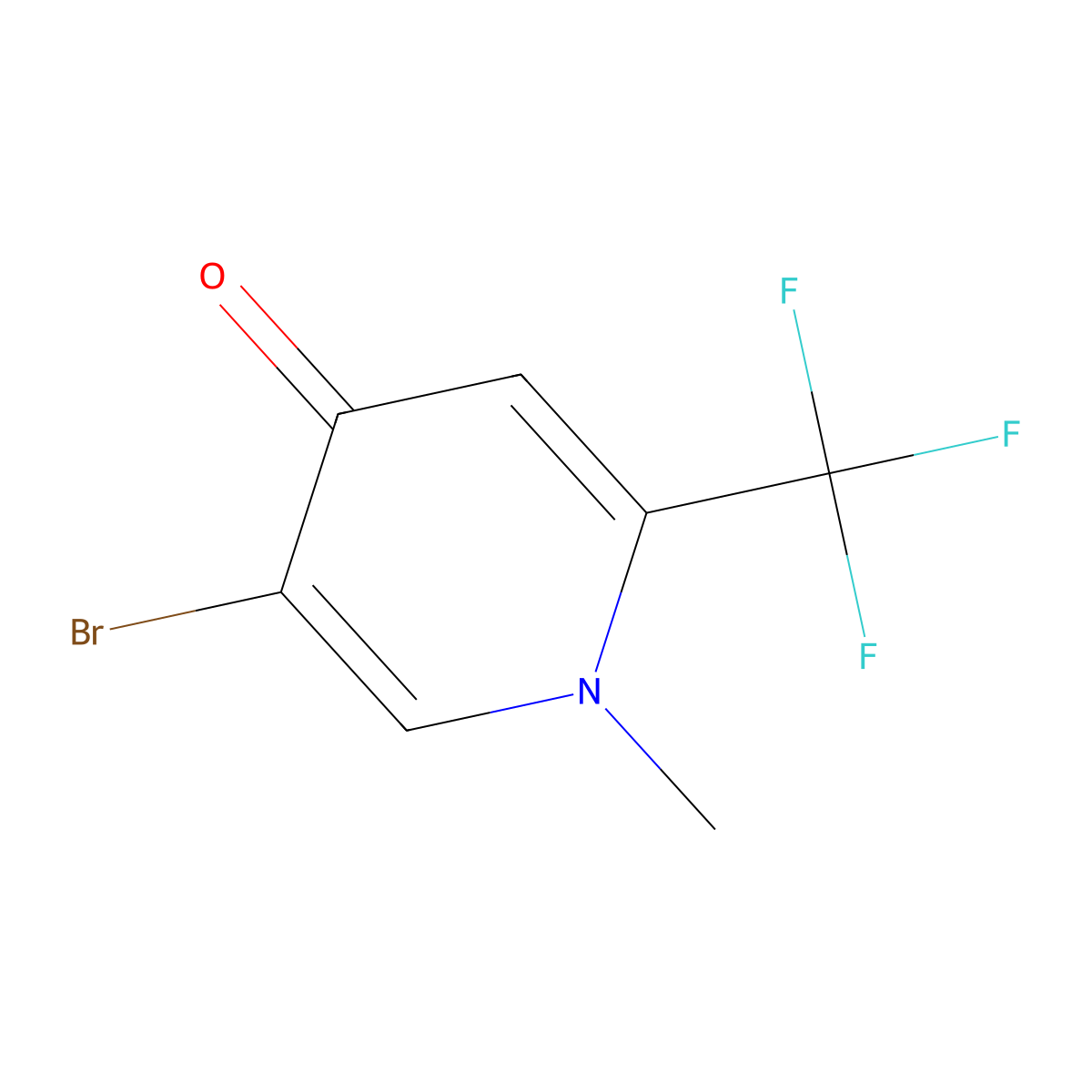 5-Bromo-1-methyl-2-(trifluoromethyl)pyridin-4(1H)-one molecular structure, CAS 1820712-52-4