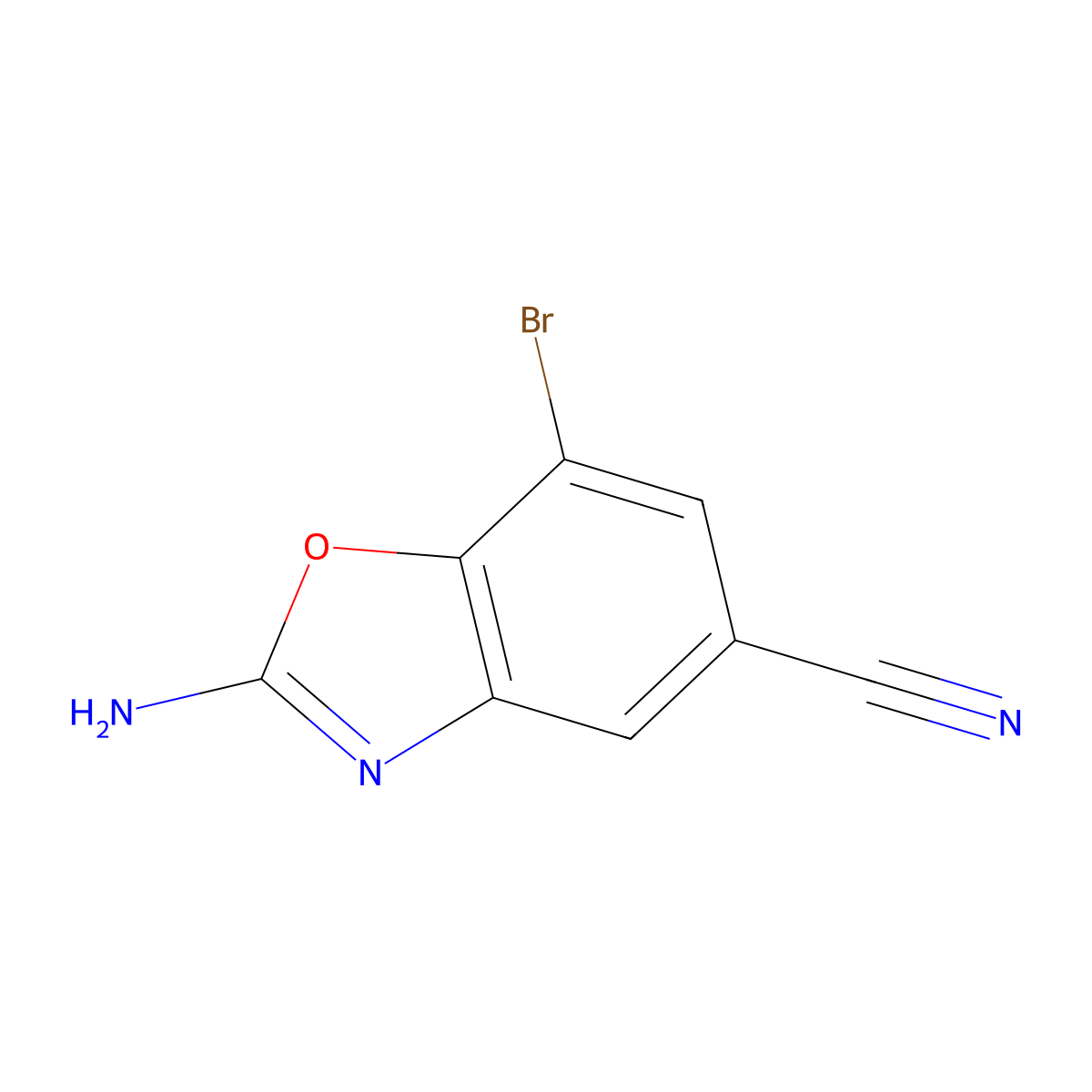 2-Amino-7-bromobenZo[d]oxaZole-5-carbonitrile molecular structure, CAS 1820712-55-7