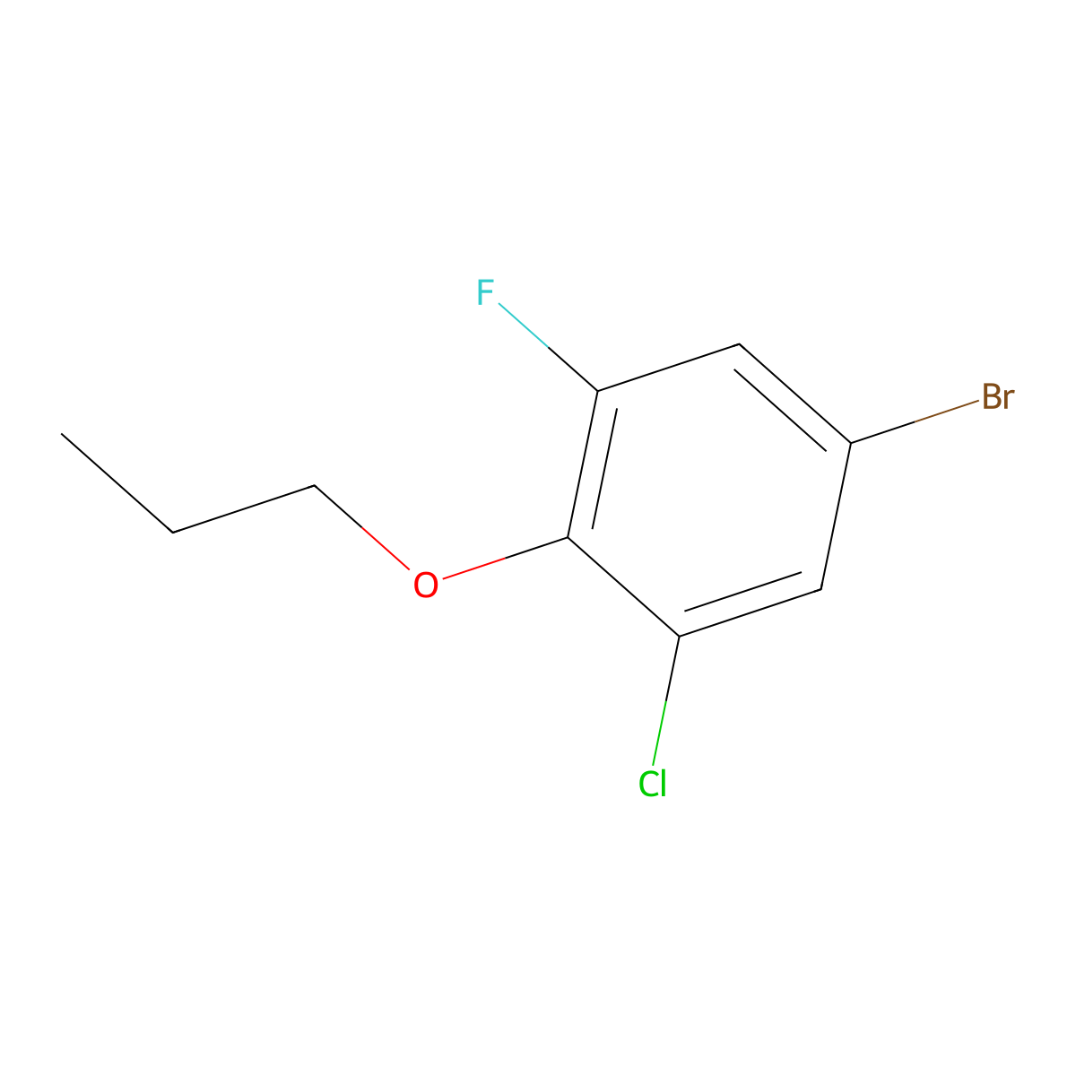 5-Bromo-1-chloro-3-fluoro-2-propoxybenzene molecular structure, CAS 1820712-69-3
