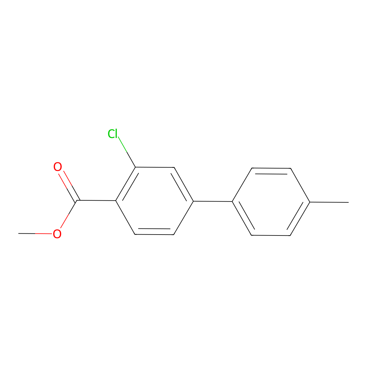 Methyl 2-chloro-4-(4-methylphenyl)benzoate molecular structure, CAS 1820712-79-5