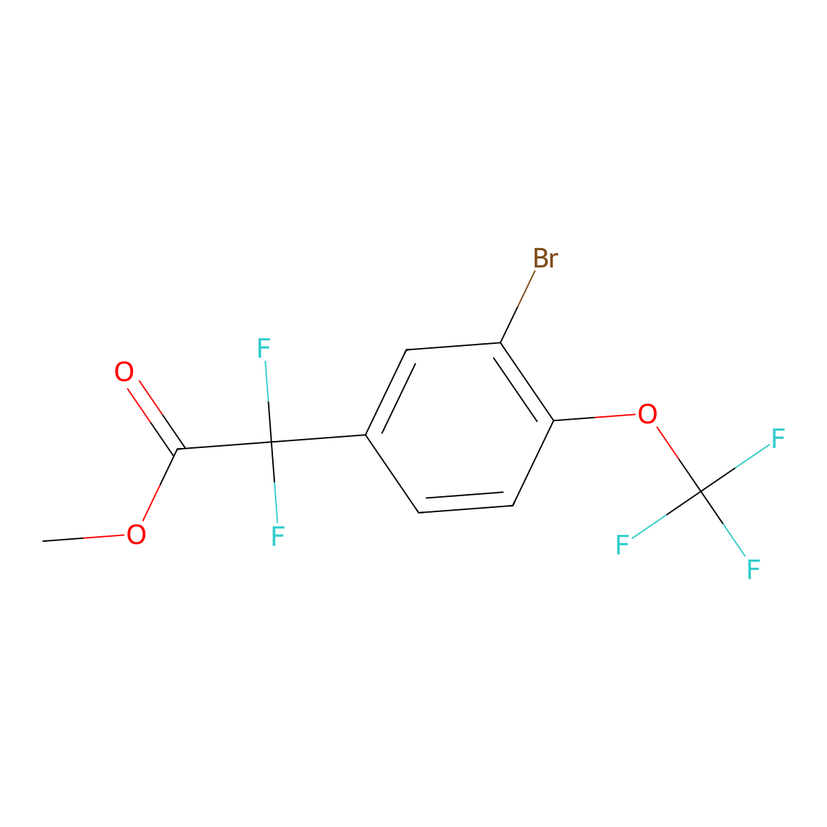 Methyl 2-[3-bromo-4-(trifluoromethoxy)phenyl]-2,2-difluoroacetate molecular structure, CAS 1820712-80-8