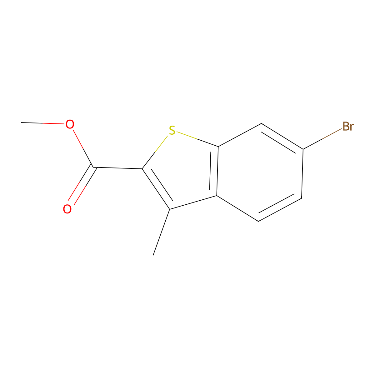 6-Bromo-3-methyl-benzo[b]thiophene-2-carboxylic acid methyl ester molecular structure, CAS 1820715-66-9