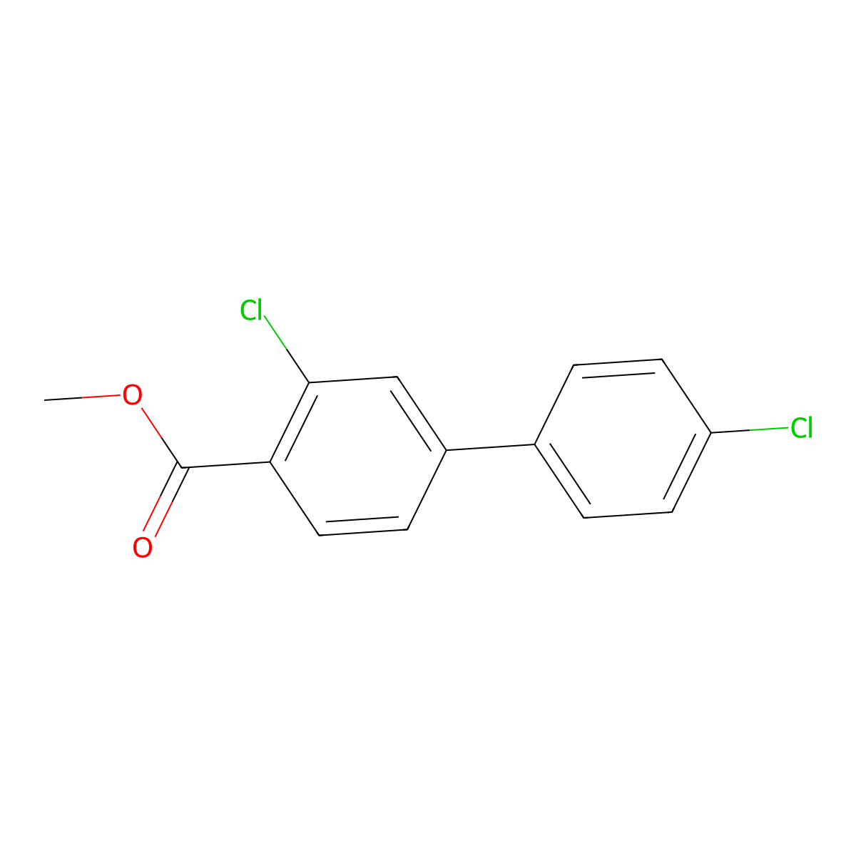 Methyl 2-chloro-4-(4-chlorophenyl)benzoate molecular structure, CAS 1820716-21-9