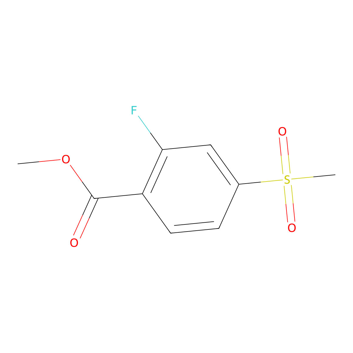 Methyl 2-fluoro-4-(methylsulphonyl)benzoate molecular structure, CAS 1820716-37-7
