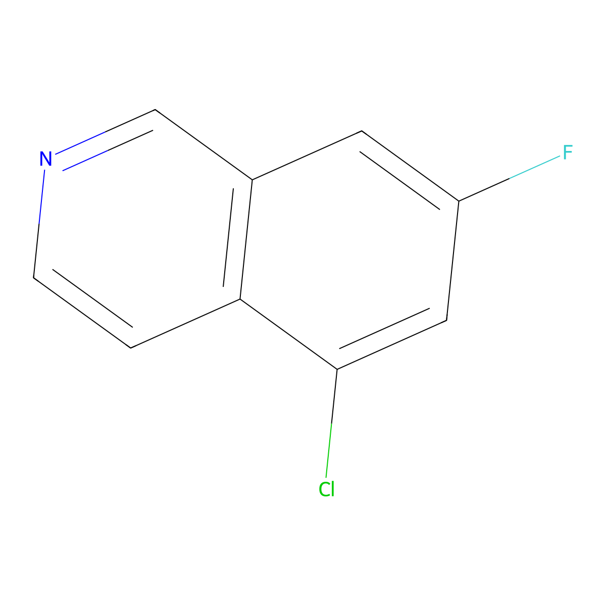 5-Chloro-7-fluoroisoquinoline molecular structure, CAS 1820716-42-4
