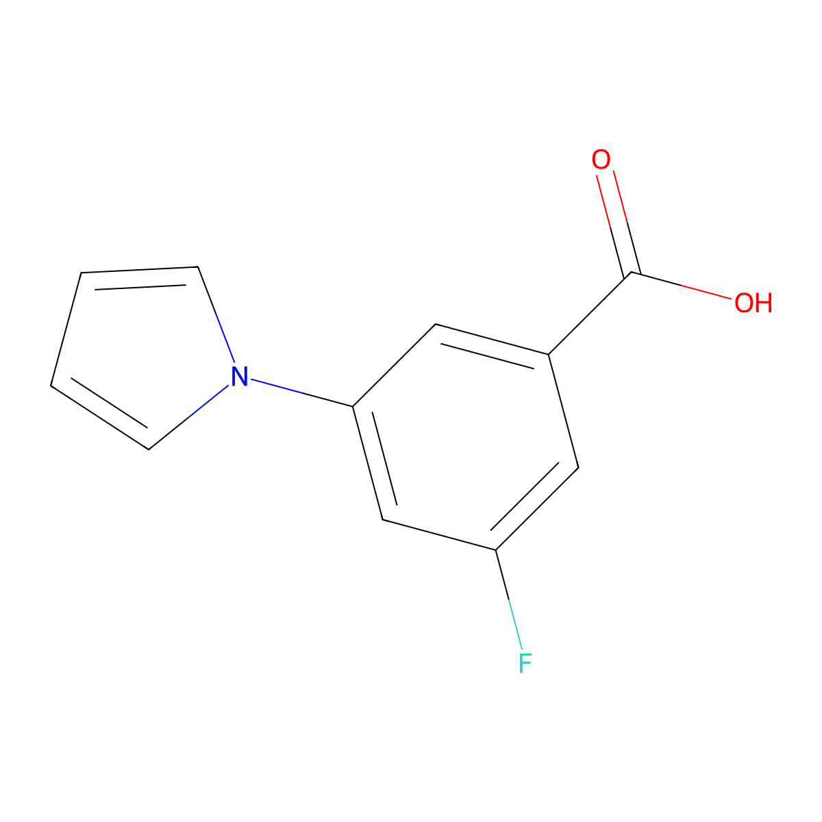 3-Fluoro-5-(1H-pyrrol-1-yl)benzoic acid molecular structure, CAS 1820716-53-7