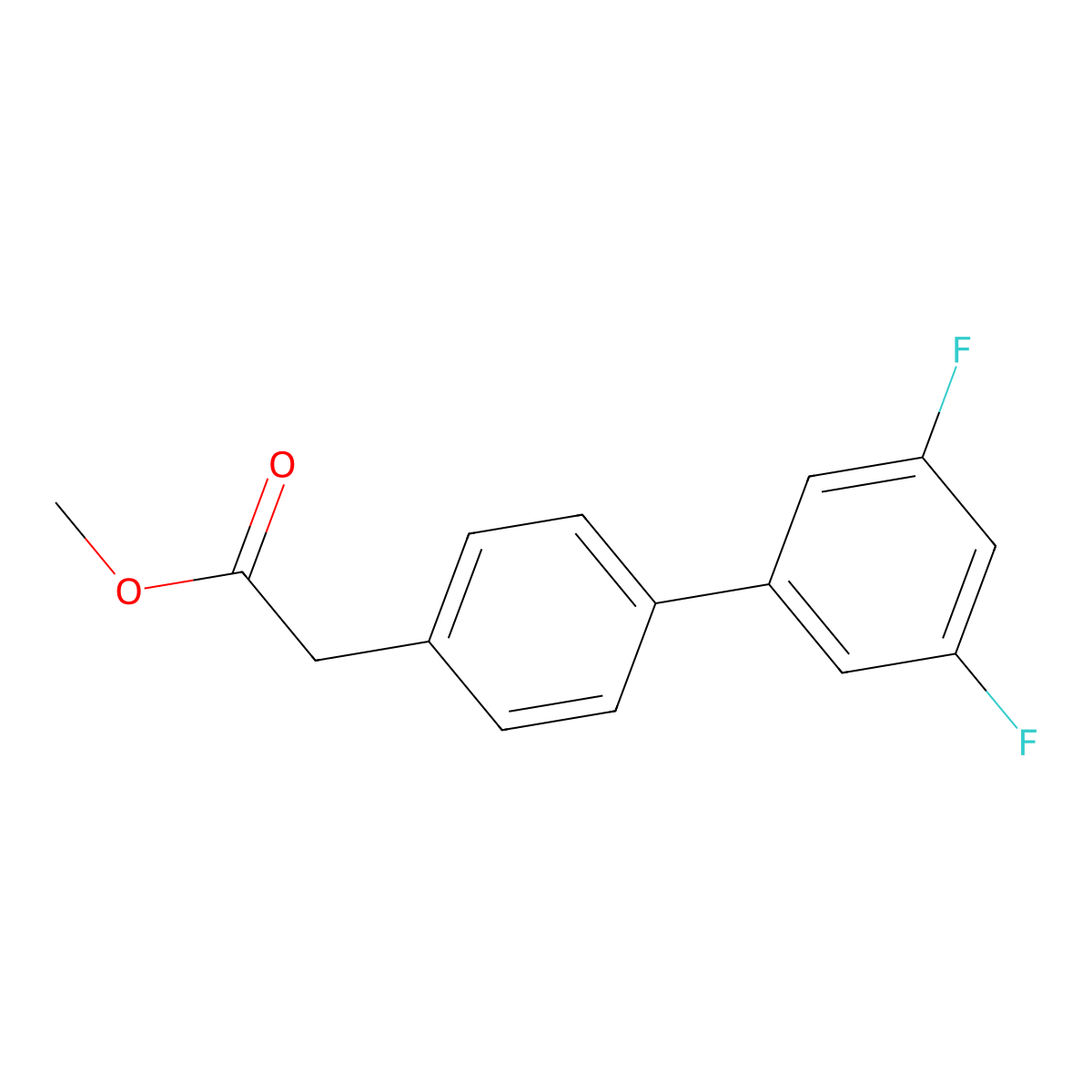 Methyl 2-[4-(3,5-difluorophenyl)phenyl]acetate molecular structure, CAS 1820716-60-6