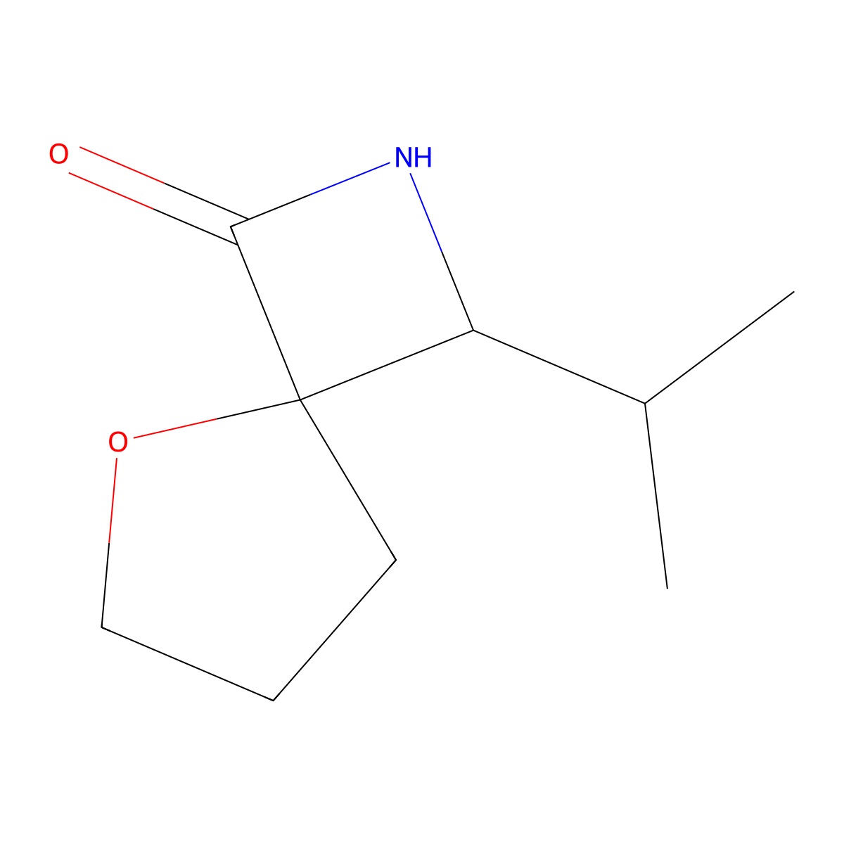3-(Propan-2-yl)-5-oxa-2-azaspiro[3.4]octan-1-one molecular structure, CAS 1820716-61-7