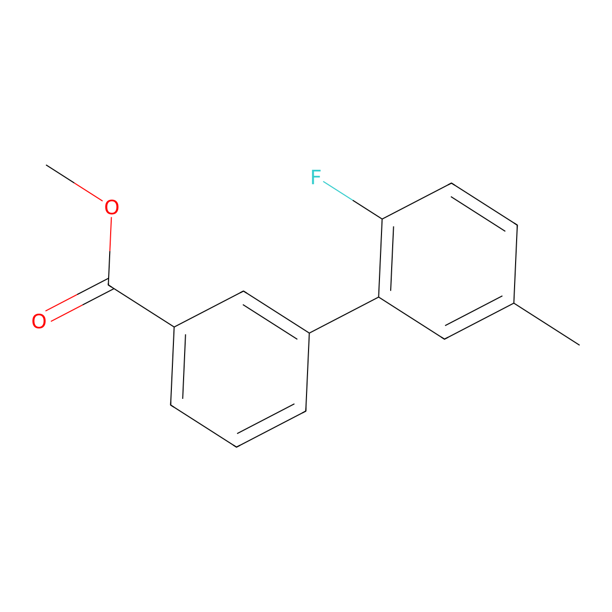 Methyl 3-(2-fluoro-5-methylphenyl)benzoate molecular structure, CAS 1820716-68-4