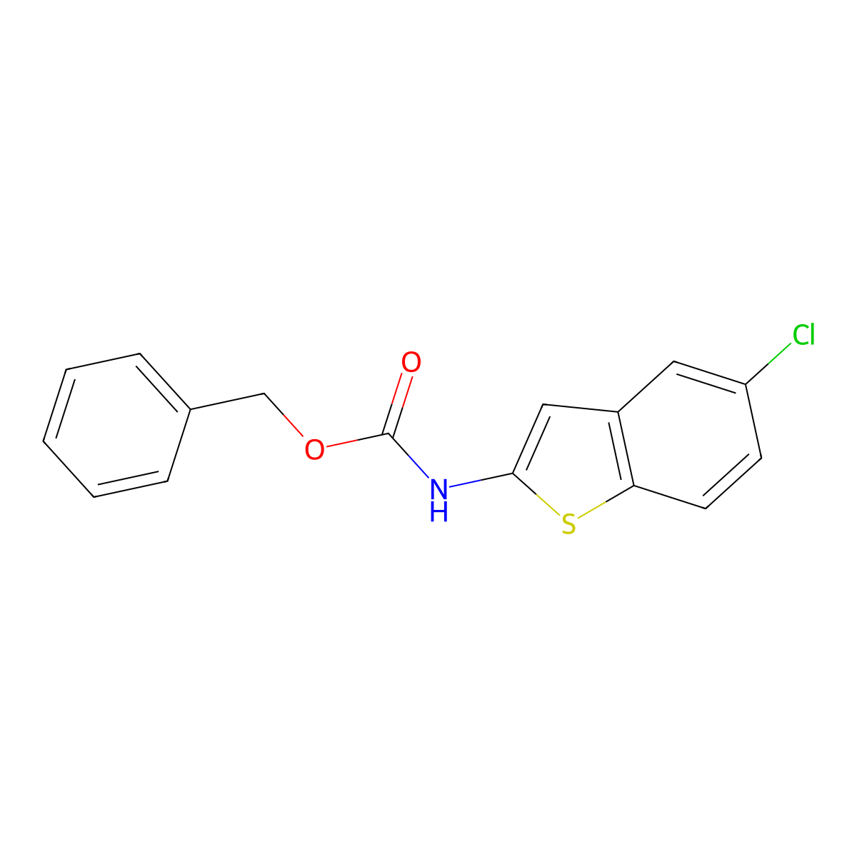 Benzyl (5-chlorobenzo[b]thiophen-2-yl)carbamate molecular structure, CAS 1820716-73-1