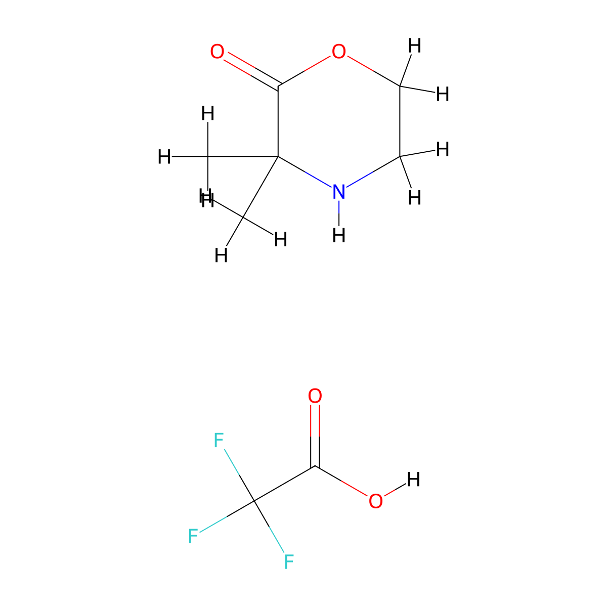 3,3-Dimethylmorpholin-2-one; trifluoroacetic acid molecular structure, CAS 1820716-74-2