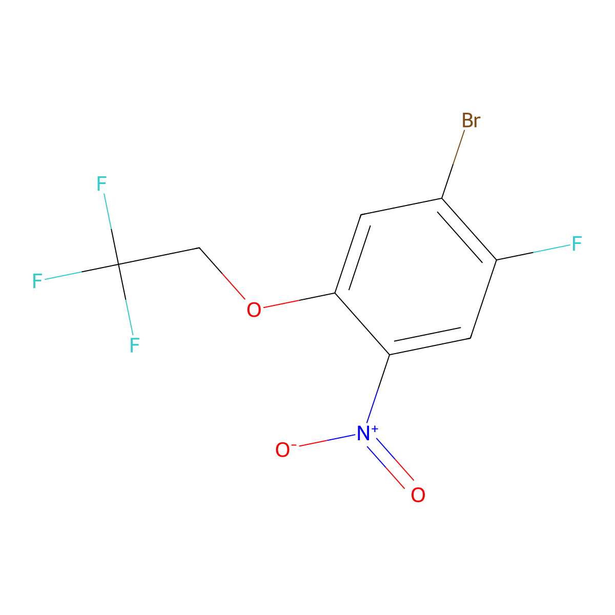 4-Bromo-5-fluoro-2-(2,2,2-trifluoroethoxy)nitrobenzene molecular structure, CAS 1820716-82-2