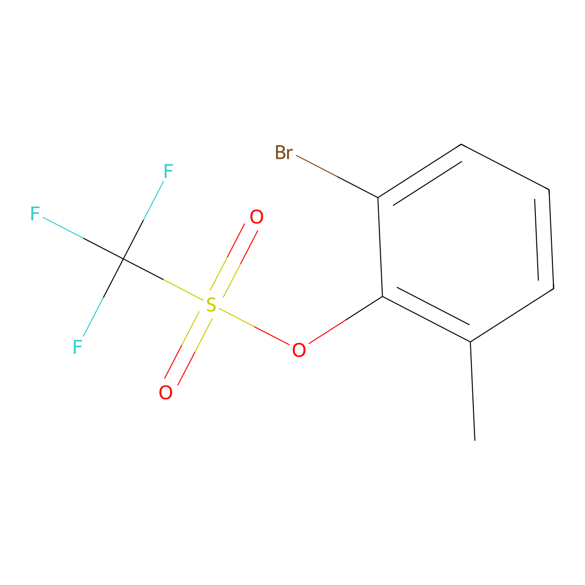 2-Bromo-6-methylphenyl trifluoromethanesulphonate molecular structure, CAS 1820716-91-3