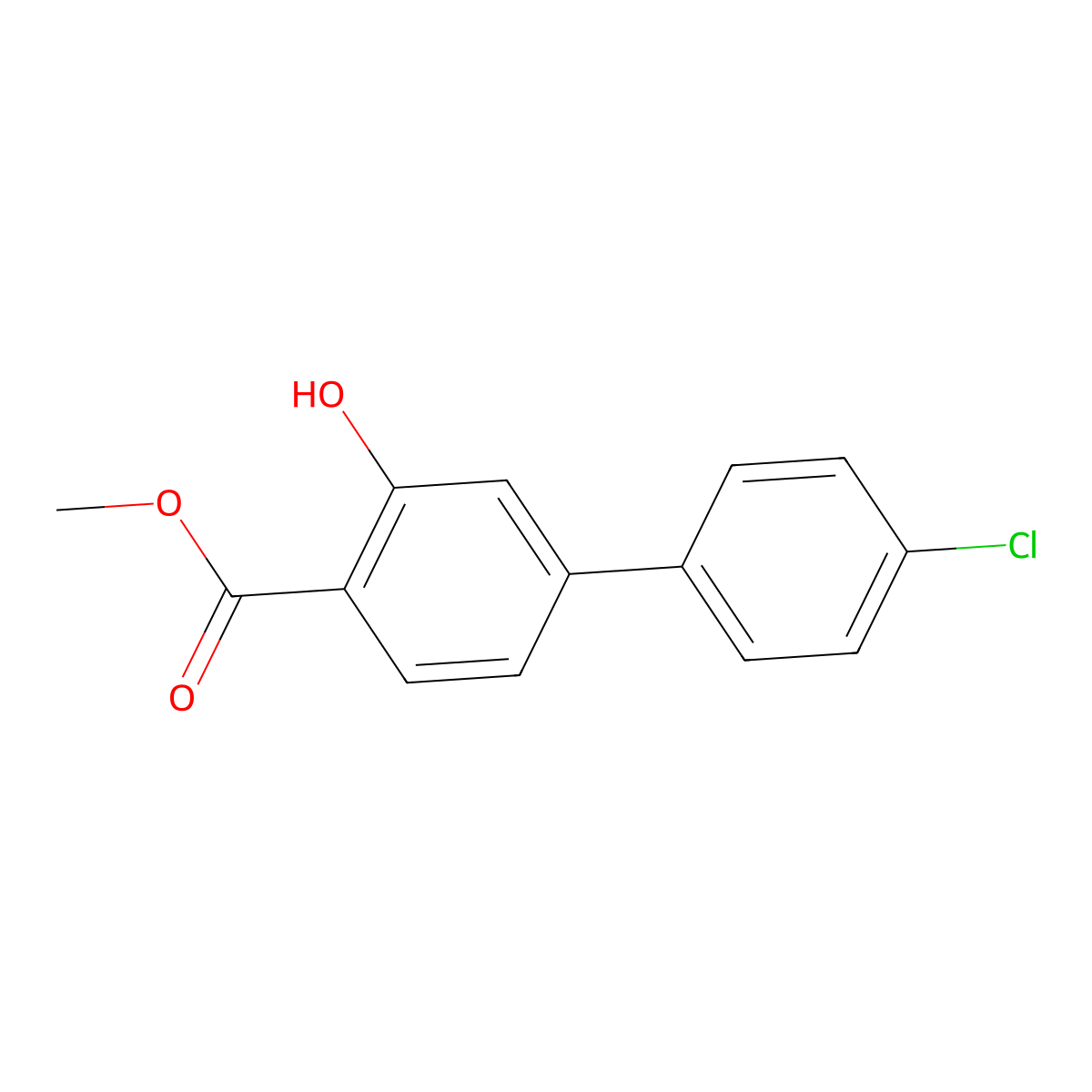 Methyl 4-(4-chlorophenyl)-2-hydroxybenzoate molecular structure, CAS 1820716-98-0