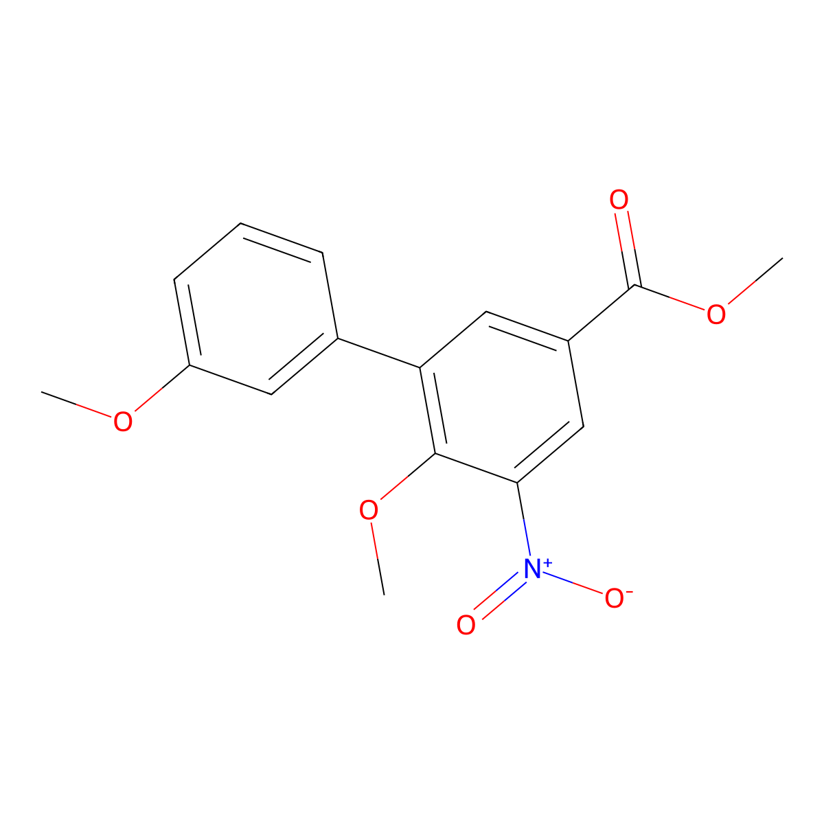 Methyl 4-methoxy-3-(3-methoxyphenyl)-5-nitrobenzoate molecular structure, CAS 1820716-99-1