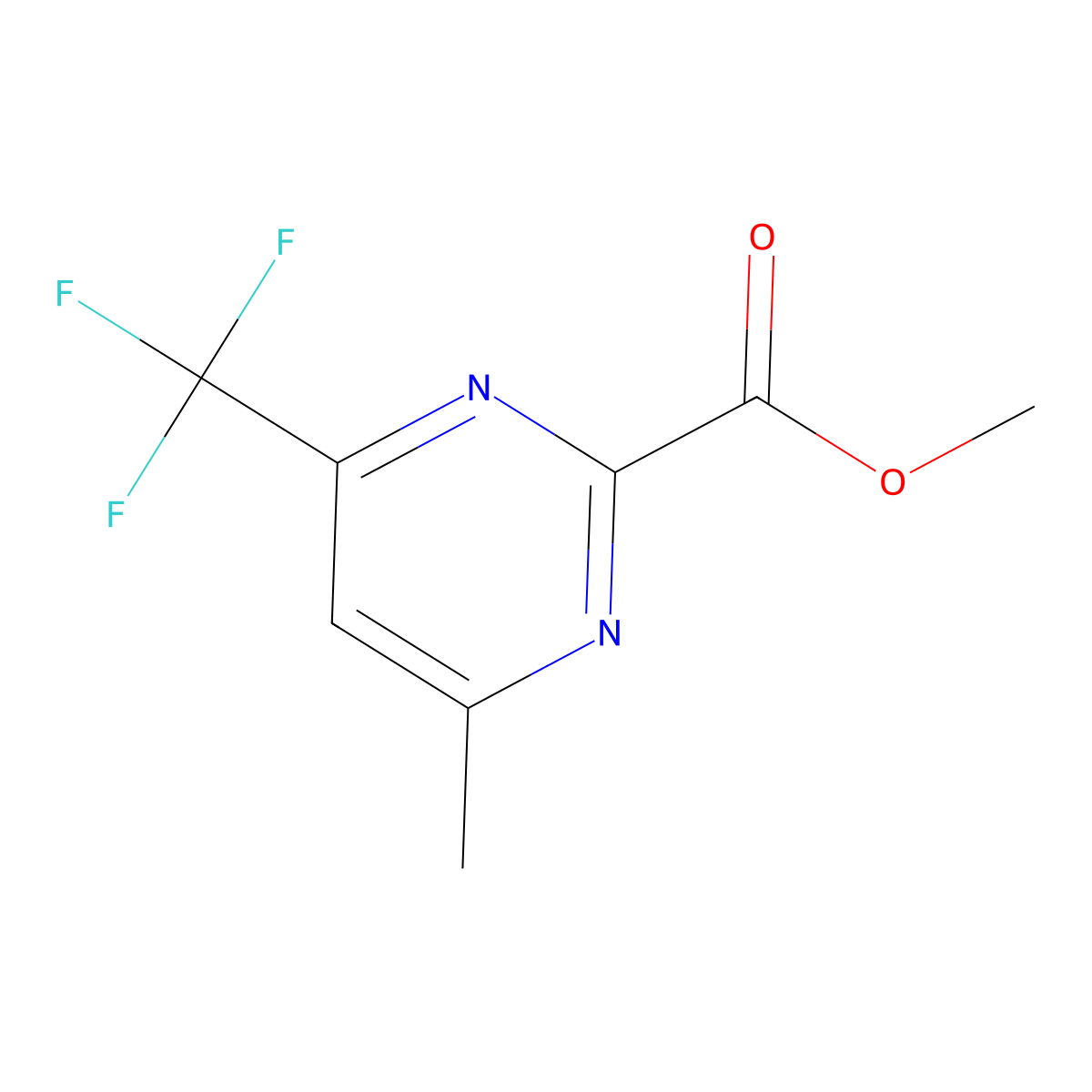 Methyl [6-methyl-4-(trifluoromethyl)pyrimidin-2-yl]carboxylate molecular structure, CAS 1820717-18-7