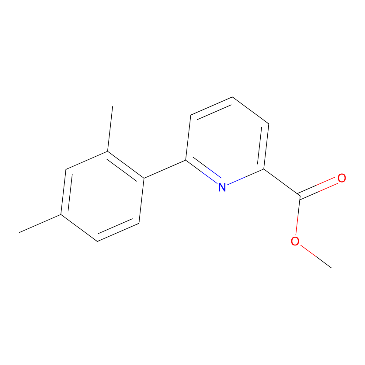 Methyl 6-(2,4-dimethylphenyl)pyridine-2-carboxylate molecular structure, CAS 1820717-30-3