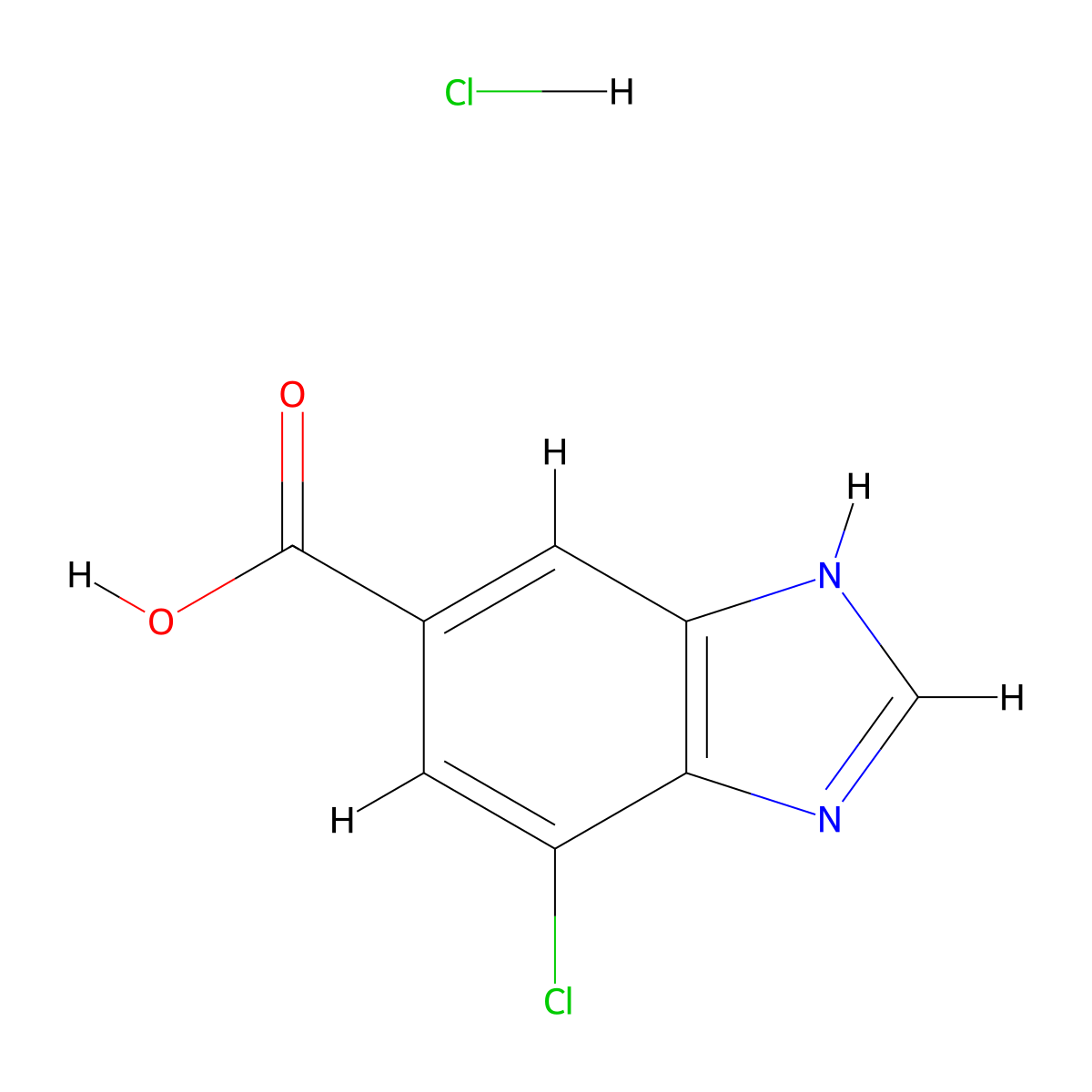 7-Chloro-1H-benzo[d]imidazole-5-carboxylic acid hydrochloride molecular structure, CAS 1820717-31-4