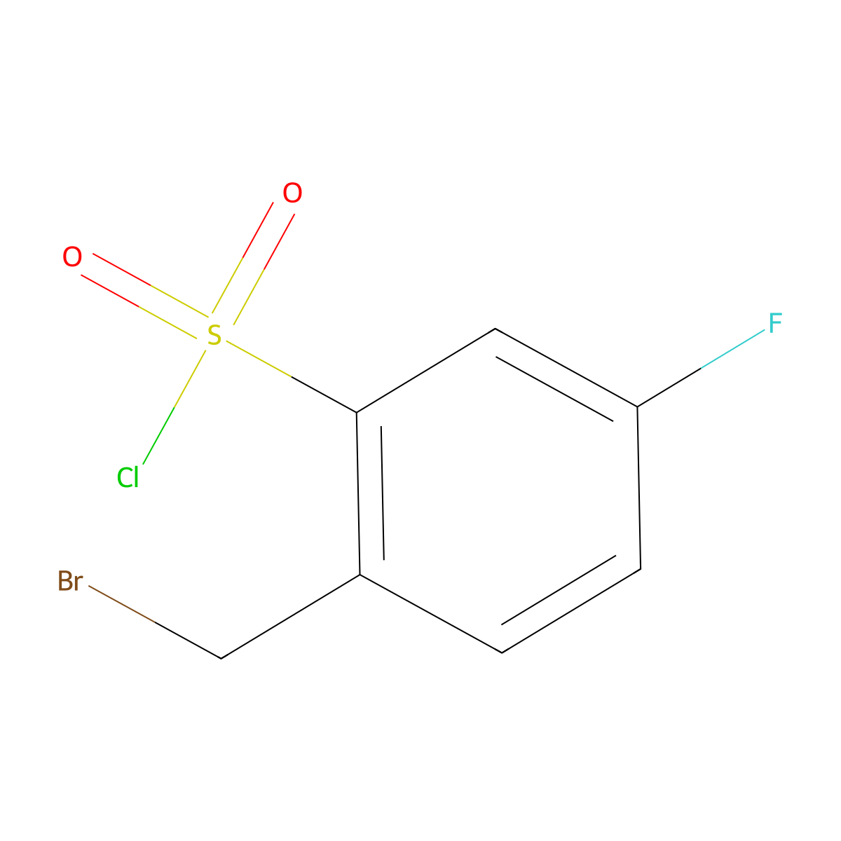2-(Bromomethyl)-5-fluorobenzenesulphonyl chloride molecular structure, CAS 1820717-41-6