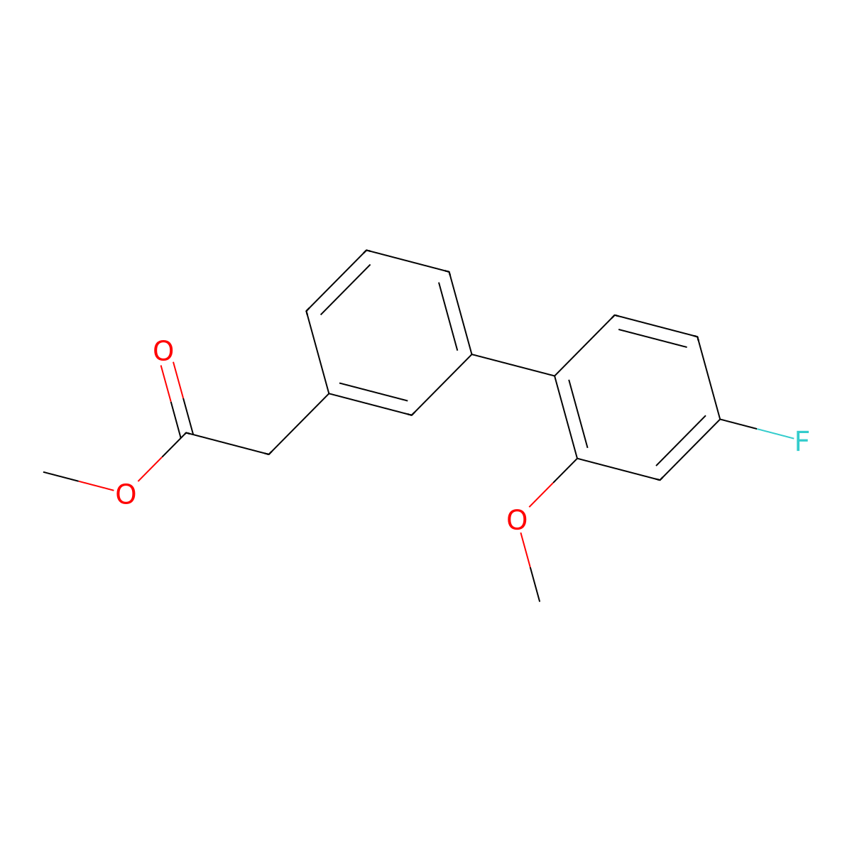 Methyl 2-[3-(4-fluoro-2-methoxyphenyl)phenyl]acetate molecular structure, CAS 1820717-46-1