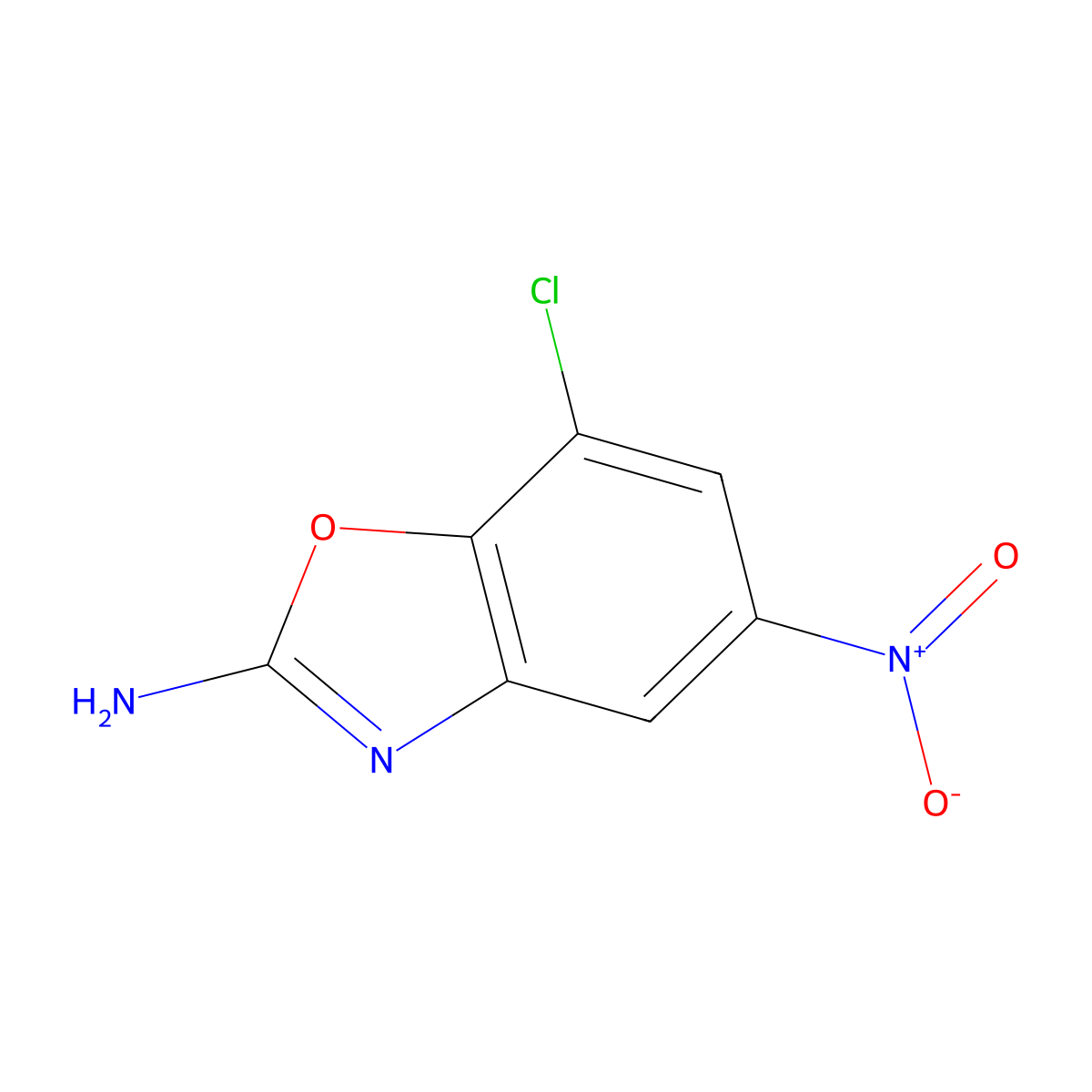 7-Chloro-5-nitro-1,3-benzoxazol-2-amine molecular structure, CAS 1820717-50-7