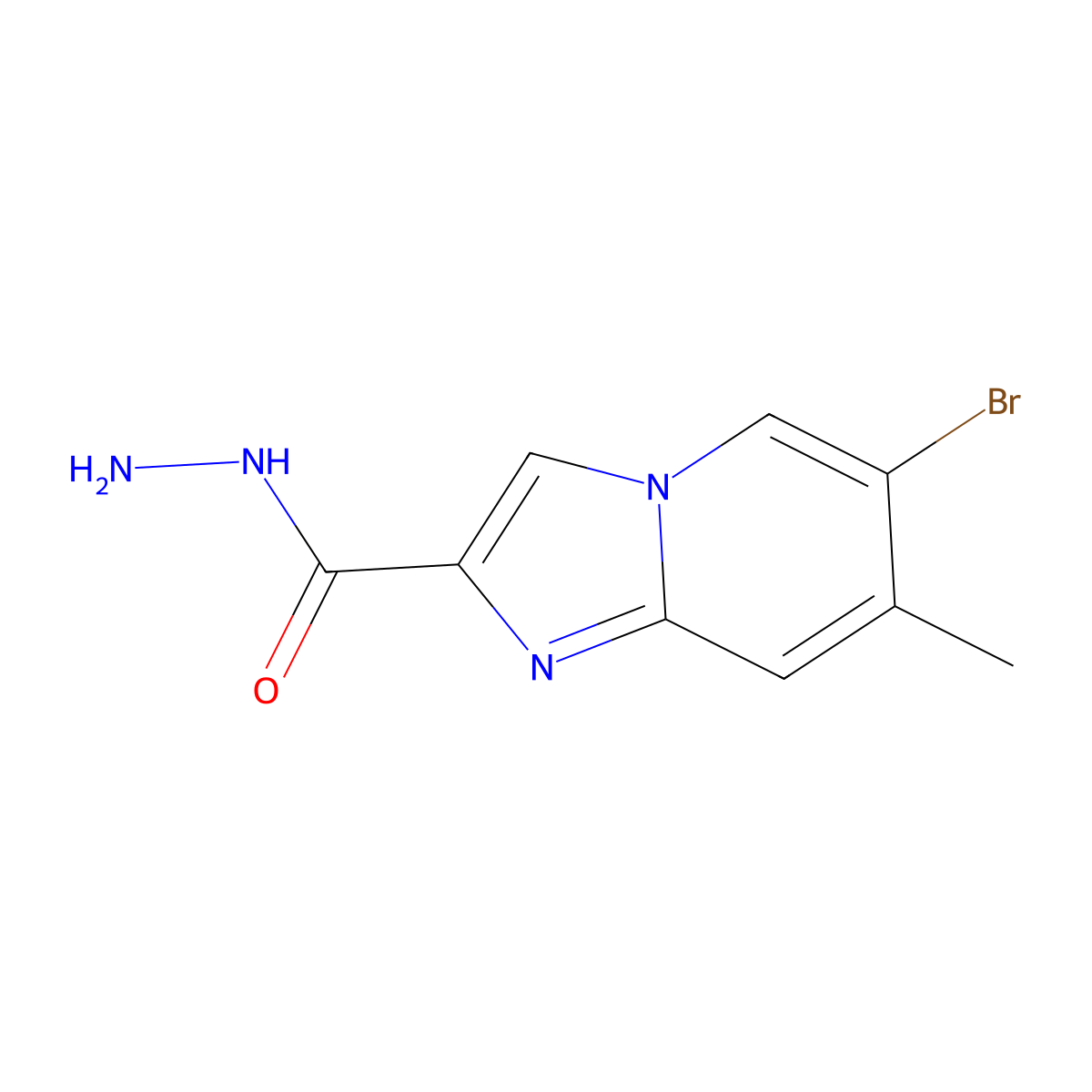 6-Bromo-7-methylimidazo[1,2-a]pyridine-2-carbohydrazide molecular structure, CAS 1820717-82-5