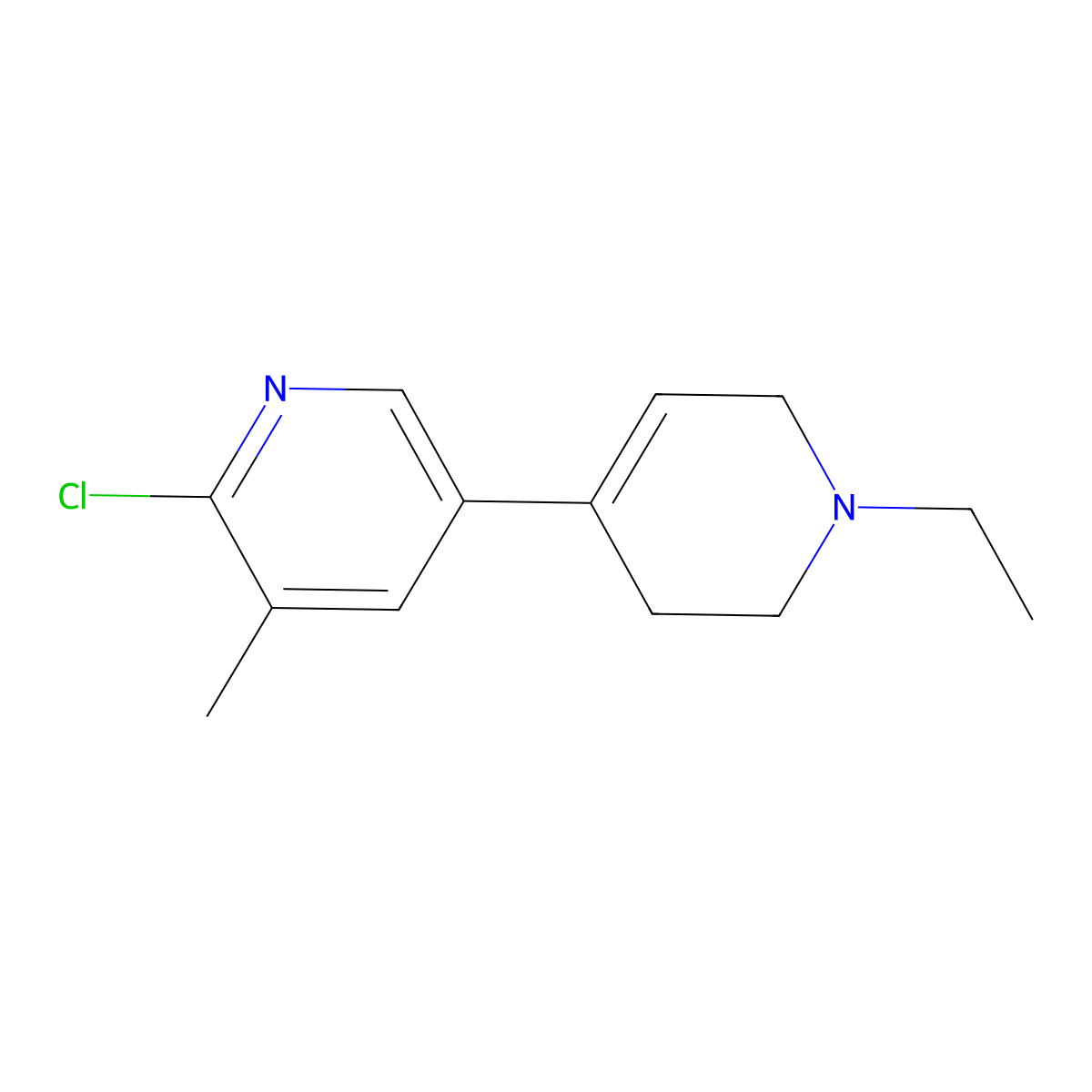 2-Chloro-5-(1-ethyl-3,6-dihydro-2H-pyridin-4-yl)-3-methylpyridine molecular structure, CAS 1820717-84-7