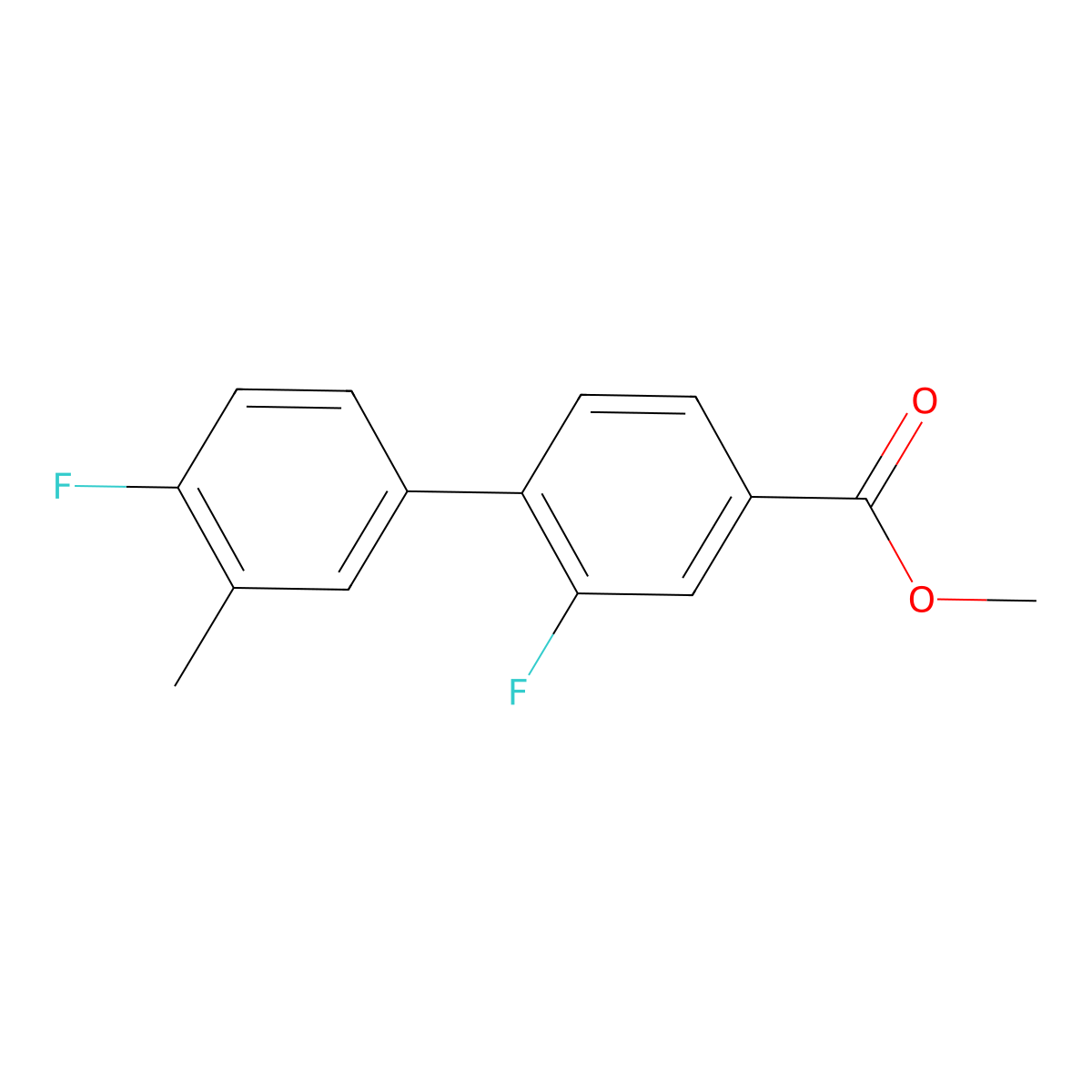 Methyl 3-fluoro-4-(4-fluoro-3-methylphenyl)benzoate molecular structure, CAS 1820717-95-0